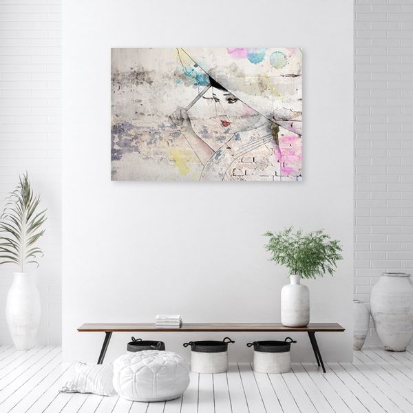 Obraz na płótnie, Gejsza trzymająca parasol 100x70 100x70 zdjęcie 2