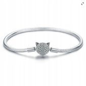Bransoletka modułowa baza do Charms SREBRO 925 Kotek 18 cm
