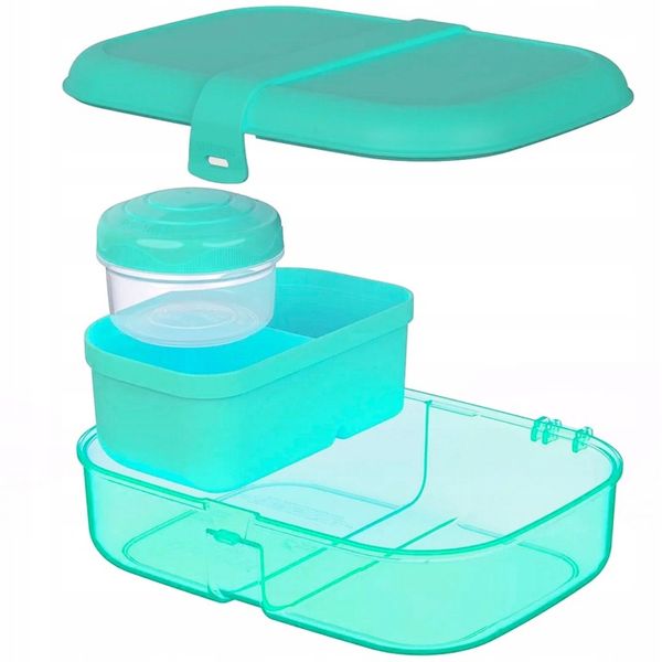 LUNCH BOX ŚNIADANIÓWKA Z PRZEGRÓDKAMI SISTEMA BOX POJEMNIK JEDZENIE 1100ml zdjęcie 10