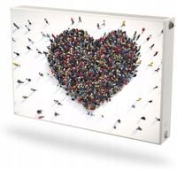 Mata magnetyczna magnes na grzejnik Fototapeta na wymiar SERCE LUDZIE