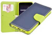 Etui portfel Fancy Case do Huawei P9 Lite 2017 niebieski