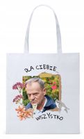 Donald Tusk Platforma Torba Eco Biała Shopper Z Nadrukiem Ze Zdjęciem