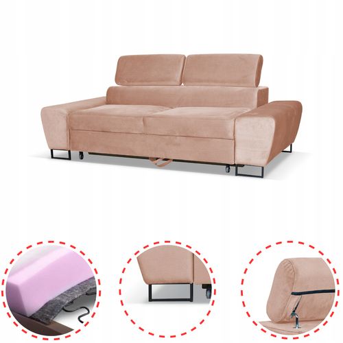 Zestaw mebli wypoczynkowych salonu Bosso Sofa 2os fotele beż Family Meble na Arena.pl