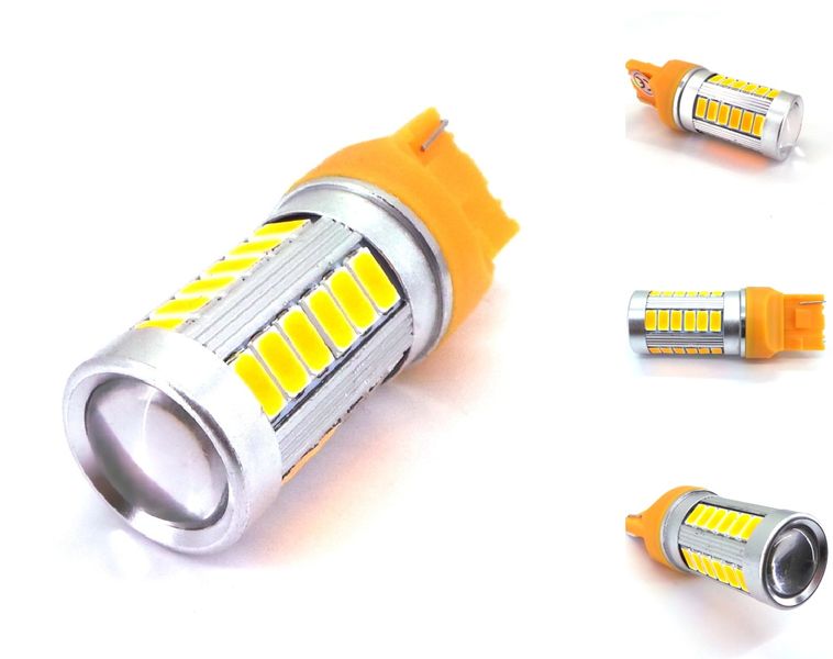 żarówka LED 7440 pomarańczowa 12V W21W canbus 1300lm zdjęcie 1