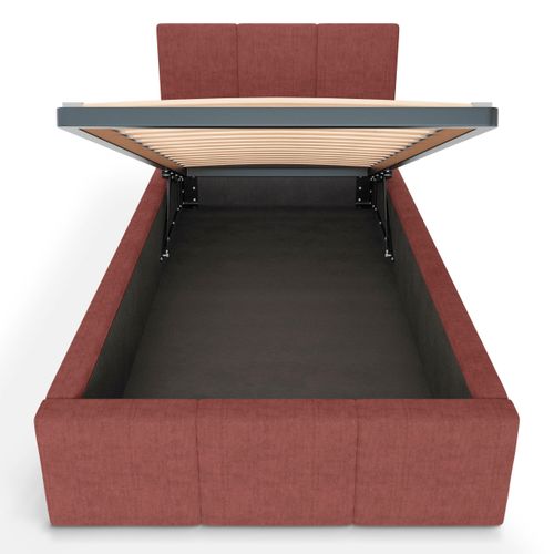 ŁÓŻKO POJEDYNCZE 90x200cm ŁÓŻKO TAPICEROWANE Z POJEMNIKIEM BRUDNY RÓŻ na Arena.pl