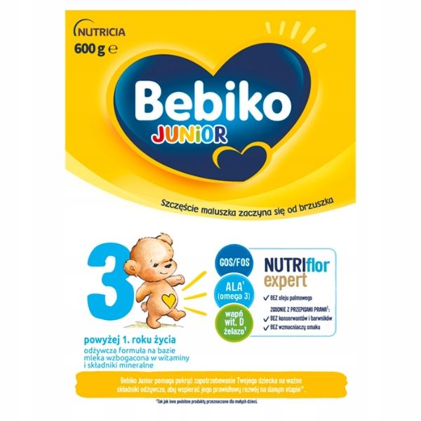 Mleko modyfikowane Bebiko Junior 3 następne 600 g zdjęcie 2