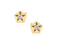 Delikatne pozłacane srebrne kolczyki celebrytka pięciokąt gwiazdka star cyrkonie srebro 925 Z1502E_G