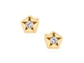 Delikatne pozłacane srebrne kolczyki celebrytka pięciokąt gwiazdka star cyrkonie srebro 925 Z1502E_G