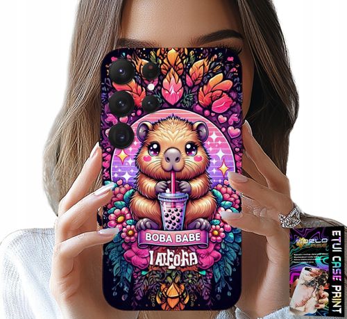 ETUI DO SAMSUNG GALAXY S24 ULTRA - SŁODKA KAPIBARA Z SZEJKIEM, SUPER WZORY na Arena.pl