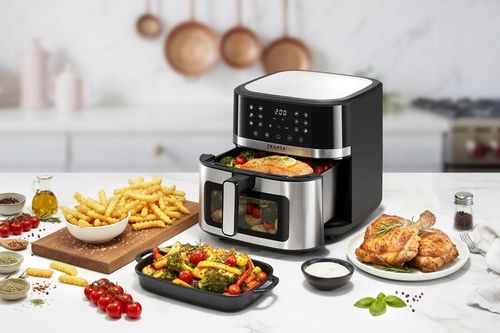 FRYTKOWNICA BEZTŁUSZCZOWA INOX 8L 2200W PODŚWIETLENIE LED 12 PROGRAMÓW na Arena.pl