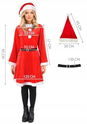 KOSTIUM PANI MIKOŁAJOWA MIKOŁAJKA ŚNIEŻYNKA na Arena.pl