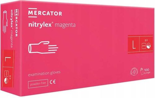 Rękawice Nitrylowe 100 szt. 9-L Nitrylex Magenta - 10 szt. na Arena.pl