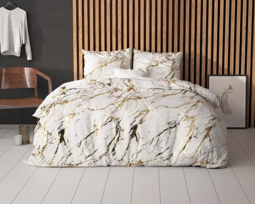 200x220 MARBLE kpl pościeli mikrofibra  z foliowym nadrukiem biały na Arena.pl