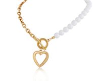 pozłacany naszyjnik z sercem (c24/lat/36au)