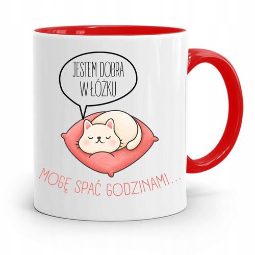 Kubek Czerwony Śmieszny Zabawny Jestem Dobra Z Nadrukiem Ze Zdjęciem na Arena.pl