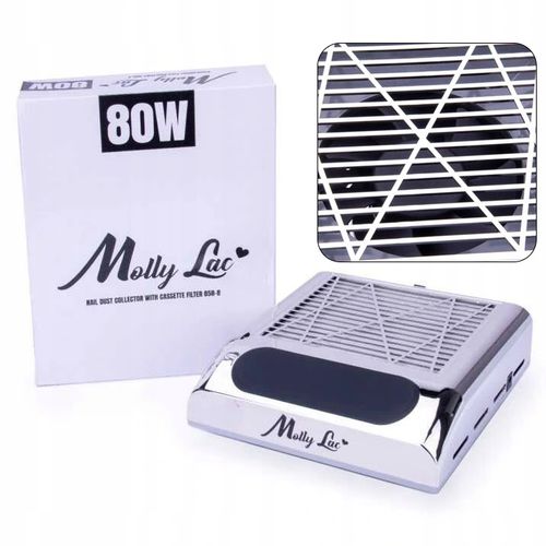 Pochłaniacz Pyłu Do Paznokci MOLLYLAC Kasetowy Filtr Mocny Srebrny 80W na Arena.pl