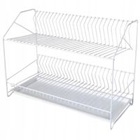 Suszarka do naczyń z tacką 2-poziomowa 50 cm osączarka ociekacz biała