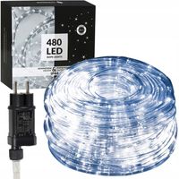 WĄŻ ŚWIETLNY ZEWNĘTRZNY 480 LED LAMPKI BIAŁY ZIMNY 20M ŚWIECĄCY TAŚMA IP44