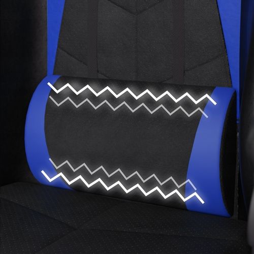 FOTEL GAMINGOWY CYBER CHAIRS X-POWER BLUE - BIUROWY Z MASAŻEM I PODNÓŻKIEM na Arena.pl