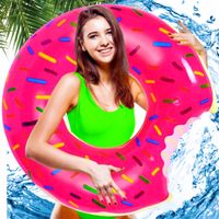 TG48122R KOŁO DMUCHANE PLAŻOWE PĄCZEK DONUT RÓŻOWE