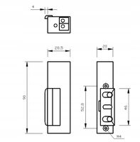 KASETA OBUDOWA + ELEKTROZACZEP 40x40 12V DO FURTKI BRAMKI ANTRACYT RAL 7016