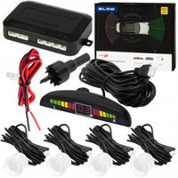 4X CZUJNIKI COFANIA PARKOWANIA BUZZER WYŚWIETLACZ ZESTAW PRZÓD TYŁ BIAŁE