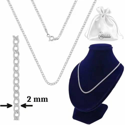 Łańcuszek srebrny pr. 925 Elegancki PANCERKA do Zawieszek | 70 cm x 2 mm na Arena.pl