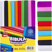 BIBUŁA MARSZCZONA ASTRA 10 KOL. 25x200cm ZESTAW INTENSYWNYCH KOLORÓW