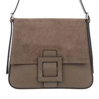 VERA PELLE torebka skórzana duża listonoszka na ramię V506 taupe