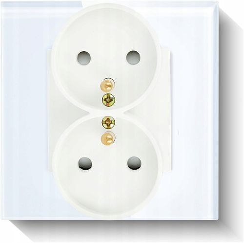 GNIAZDKO GNIAZDO SZKLANE Z BOLCEM PODWÓJNE GNIAZDKA KONTAKTY BIAŁE 1F na Arena.pl