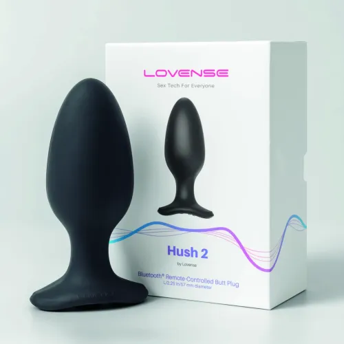 lovense hush 2 l 57 mm - zdalna wibrująca zatyczka, bluetooth, czarna na Arena.pl