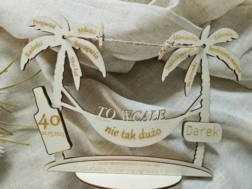 PREZENT na urodziny 20 30 40 50 60 70 grawerowany dowolne imię PALMA grawer na Arena.pl