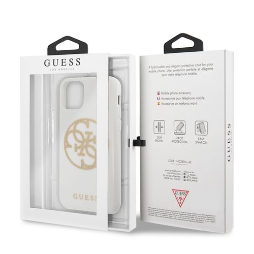 Guess Circle Glitter 4G - Etui do iPhone 11 Pro (biały) na Arena.pl