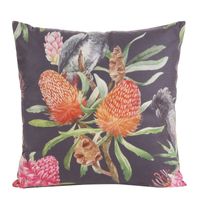 Poszewka dekoracyjna MINK 45x45 Eurofirany czarna / egzotyczne kwiaty