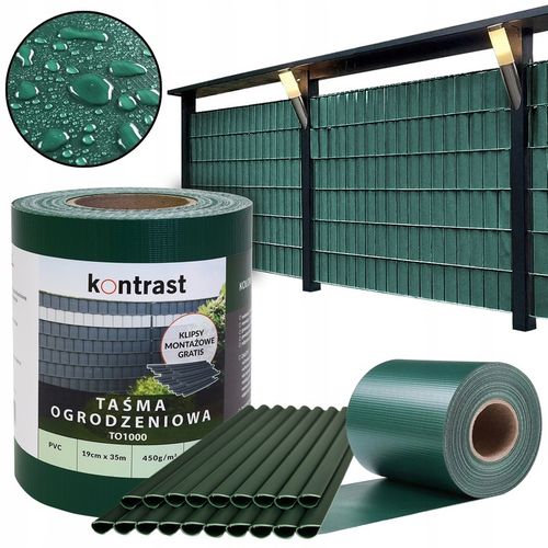 TAŚMA OGRODZENIOWA OSŁONA PŁOT PANEL UV 450g 19cmx35m KLIPSY ZIELONA na Arena.pl