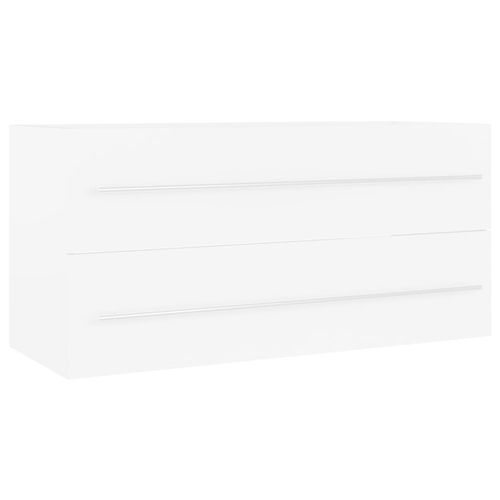 Szafka z wbudowaną umywalką, biała, płyta wiórowa na Arena.pl