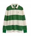 Gant Yarn Dyed Striped Heavy Rugger Polo męski, zielony, XXL