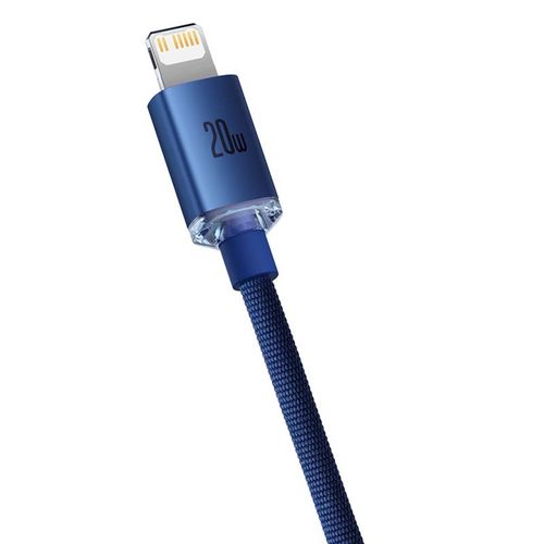 kabel usb-c do lightning baseus crystal, 20w, 1.2m (niebieski) na Arena.pl