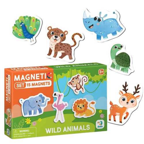 Zestaw Magnesów Dzikie Zwierzęta 15 Elementów Kolorowych Uroczych Magnesów na Arena.pl