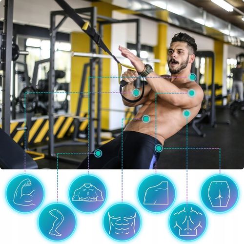 TAŚMY DO ĆWICZEŃ TRX CROSSFIT PASY TRENINGOWE Z AKCESORIAMI WYSOKA JAKOŚĆ na Arena.pl