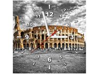 30X30CM ZEGAR MAJESTATYCZNE KOLOSEUM OBRAZ DREWNO