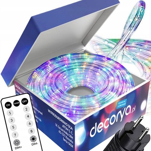 WĄŻ LED LAMPKI ZEWNĘTRZNE CHOINKOWE FLASH TRYBY TIMER RGB IP67 10m 230V na Arena.pl