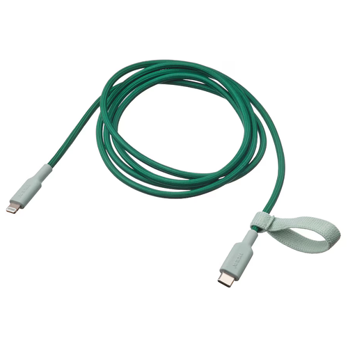 Kabel przewód USB-C Lightning MFi 3A 1,5m 480Mb/s szybki LILLHULT zielony na Arena.pl