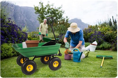 Wózek ogrodowy transportowy taczka wywrotka przyczepka 3w1 200kg na Arena.pl