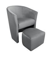 Fotel CLUB z podnóżkiem szary BL14