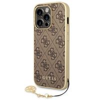 Guess GUHCP14LGF4GBR iPhone 14 Pro 6,1" brązowy/brown hardcase 4G Charms