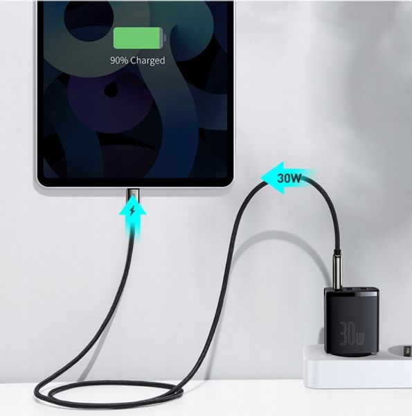 Baseus Ładowarka Sieciowa Usb Usb-C Qc 3.0 Pd 30W zdjęcie 7