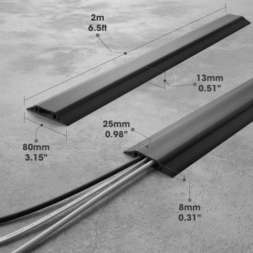 Ochraniacz listwa na kable podłogowa wytrzymała mocna KabelDirekt – 2m na Arena.pl