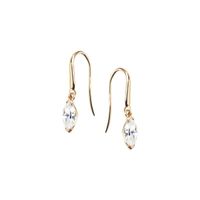 złote kolczyki 333 z wiszącą cyrkonią marquise