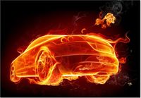 100 70CM OBRAZ PŁÓTNO OGNISTY SAMOCHÓD PŁÓTNO RAMA